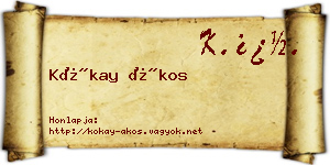 Kókay Ákos névjegykártya