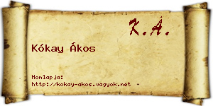 Kókay Ákos névjegykártya